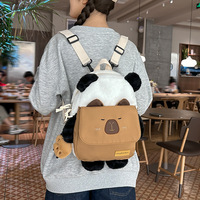 Sac à dos Capybara mignon, motif dessin animé, sac de rangement double usage pour étudiant