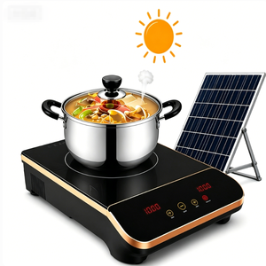 Kit de cuisinière à induction solaire portable à brûleur unique, pratique pour l'extérieur et l'hôtellerie, avec batterie et panneau solaire - Product Image 2