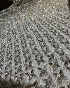 Designer Embroidery Fabric <b>Sequins</b> and Beads Work Beautiful Classic Material for Wedding Party Dresses - Product Image 2