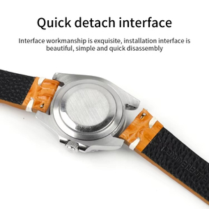 Bracelet de montre en cuir véritable à motif crocodile personnalisé OEM, à libération rapide, style vintage, pour un usage professionnel, décontracté et quotidien - Product Image 3