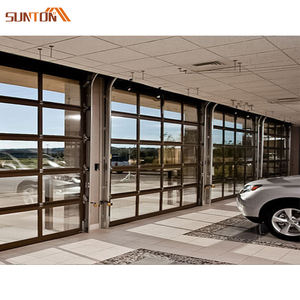 Cadre en aluminium motorisé moderne et personnalisé, 100 pièces, panneaux de verre transparents, porte de <span class=keywords><strong>garage</strong></span> avec moteur - Product Image 3