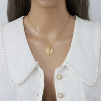 Collier en acier inoxydable avec pendentif réglable en forme d'ailes d'ange et de cœur, accessoire de vente en gros N26115