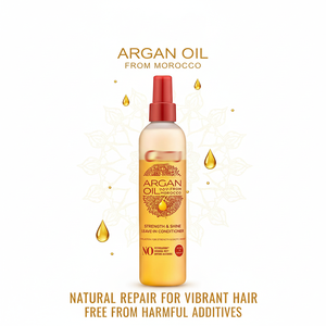 Crema Acondicionadora Sin Enjuague de Aceite de Argán Orgánico, Nutritiva, Fortalecedora, Brillante, para Cabello Rizado, Marca Blanca, Hidratante para Cabello Africano - Product Image 2
