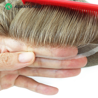 Toupet disponible en 64 couleurs pour hommes, cheveux humains, dentelle suisse complète, système de cheveux indiens