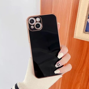 Custodia per <span class=keywords><strong>iPhone</strong></span> 17 16 Pro Max, Colore Solido con Bordo Dorato Elettroplaccato, Protezione per Obiettivo con Sublimazione - Product Image 5