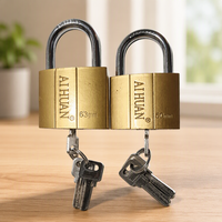 Cadenas en laiton avec emballage en boîte couleur, modèle complet, vente en gros d'usine, trois clés à lame atomique