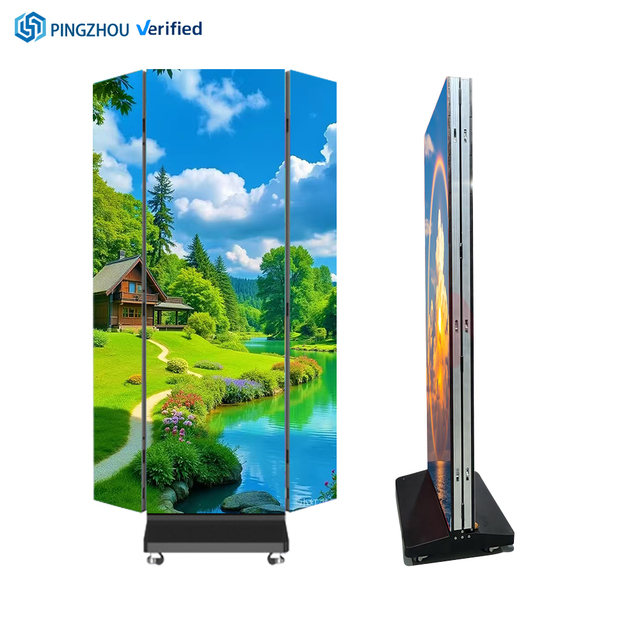 High-definition Indoor LED Advertising Three-fold Fullcolor Advertising Machine Shopping Center LED Screen Poster Display Screen
