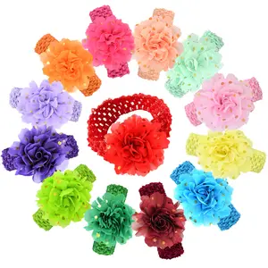 23 Colors Hair Bands 2021 Baby Girls Hair Band Chiffon Flower Headband For Kids Hair Accessories Children Headwear