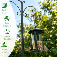 Mangeoire à oiseaux suspendue en métal à double compartiment, diamètre 18xH28cm, revêtement poudré, étanche, pour oiseaux sauvages, jardin, extérieur