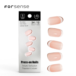 Forsense vente en gros de haute qualité pointe française presse <span class=keywords><strong>sur</strong></span> les <span class=keywords><strong>ongles</strong></span> manucure nude artificielle <span class=keywords><strong>faux</strong></span> <span class=keywords><strong>ongles</strong></span> conseils courts ovales naturels <span class=keywords><strong>faux</strong></span> <span class=keywords><strong>ongles</strong></span> - Product Image 1