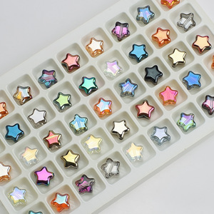 Perles en verre cristal en forme d'étoile de 8 mm, vente en gros, pour bijoux, boucles d'oreilles, pendentifs, breloques DIY, cadeaux de Noël - Product Image 1