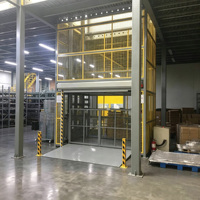 Plateforme élévatrice verticale hydraulique de type rail de guidage, élévateur de marchandises électrique pour applications d'entrepôt