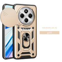 Protection d'objectif Lichicase support magnétique armure couverture arrière pour Redmi 14C 4G TPU + PC étui robuste
