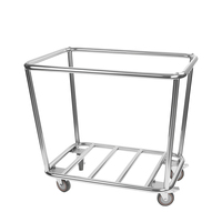 Chariot de nettoyage en toile d'acier inoxydable de haute qualité de conception moderne 4 roulettes pivotantes logo personnalisable pour le linge de blanchisserie d'hôtel