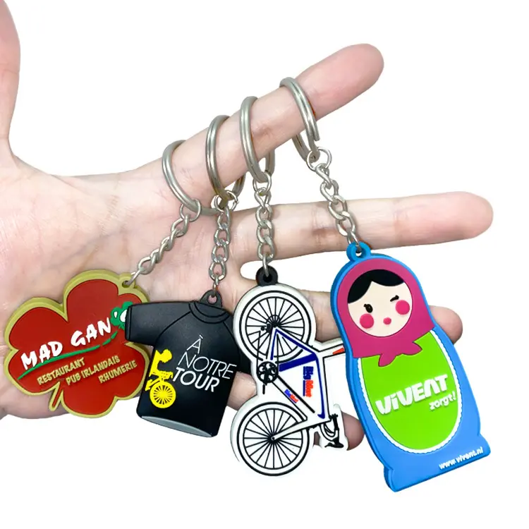 Personalized Logo Key Chain Rings Design Manufacture 2D/3D Rubber Keyring Silicone Cute Anime Custom Soft PVC Keychains