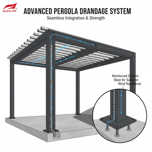 Pergola Moderne de Luxe en Aluminium de Haute Qualité 2026 Nouvelle Version Motorisée Écologique avec Colonnes Renforcées pour <span class=keywords><strong>Spa</strong></span> Extérieur Naturel - Product Image 1