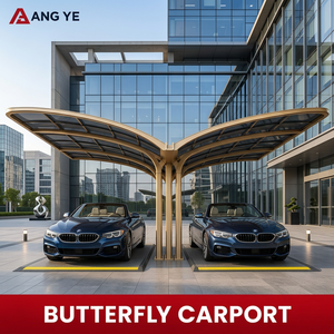Abri de voiture moderne pour villa, en alliage d'aluminium, avec protection solaire et auvent imperméable - Product Image 1