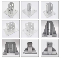 Plaques de base de montage triangulaires en alliage de zinc pour profilés en aluminium 4040, revêtement noir en poudre, fabrication OEM