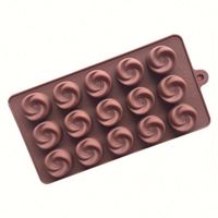 Moule en silicone écologique pour chocolat et glaçons, 15 cavités en forme de vortex, forme personnalisée, impression sérigraphique, échantillon gratuit