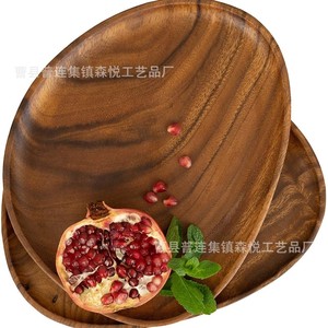 Bandeja de servir de madera de nogal, forma irregular, para frutas, pan, repostería, uso en fiestas, diseño elegante - Product Image 1