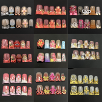 Faux ongles en acrylique faits main uniques, forme bec de canard, couvrance totale, à presser, 10 pièces, pointes françaises, pour doigts