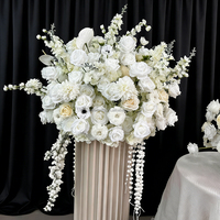 Décoration de table de mariage personnalisée, arrangement floral en soie, centre de table artificiel en hydrangea vert pour la décoration de table