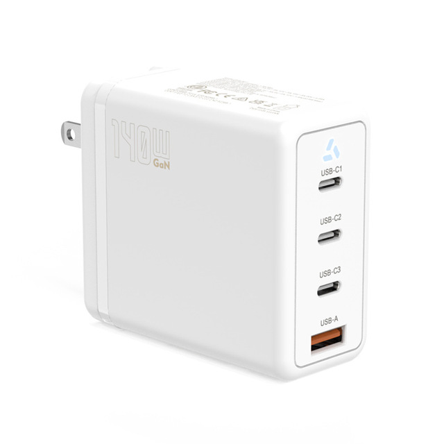 140W GaN Charger Multi-ports Type-C + USB Mobile Phone Laptop Big Power Fast Charging Power Adapter 3C1A