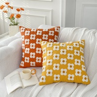 Bantal Kustom Bordir INS Matcha Clover dengan Gambar, Persegi, Dapat Dilepas & Dicuci, Kanvas Isi Kapas PP
