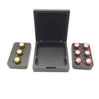 Boîtes cadeaux en bois massif modernes personnalisées 6+3 carrées pour capsules de café, emballage pour le stockage de capsules Nespresso