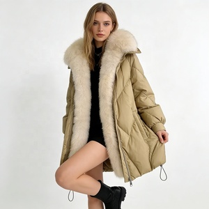 <span class=keywords><strong>Chaqueta</strong></span> Acolchada <span class=keywords><strong>para</strong></span> <span class=keywords><strong>Mujer</strong></span>, Diseño Personalizado OEM, con Cuello de Piel Grande, Acolchado Diamantado, Abrigo de Invierno, Fabricante de Chaquetas Acolchadas - Product Image 4
