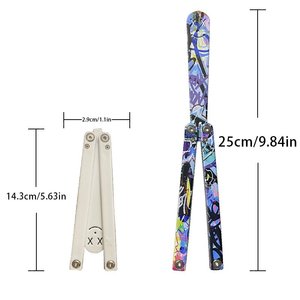 Cuchillo de mariposa de plástico de 25 cm con impresión UV, diseño de dibujos animados para adolescentes, juguete novedoso unisex. - Product Image 4