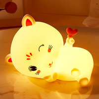 Veilleuse LED en silicone souple pour enfants et bébés, mignonne, tactile, à intensité variable, pour chevet, chambre d'enfant, cadeau de sommeil