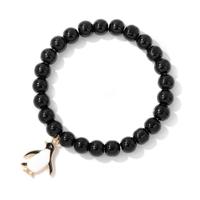 Bracelet artisanal en pierres naturelles avec breloque pingouin, pierre zèbre et turquoise bleue, simple, unisexe, cadeau, vente en gros