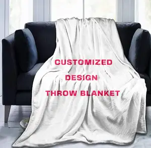 Custom Pattern Size MOQ 1 200x150 cm Sublimation Printing Colorful Flower Bedding Sofa Plush Fleece Throw Flannel Custom Blanket