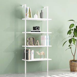 באיכות גבוהה זול פלדה מודרני סולם מדפים יחידת מתכת קיר רכוב עיצוב 4 שכבה צינור פלדה - Product Image 3