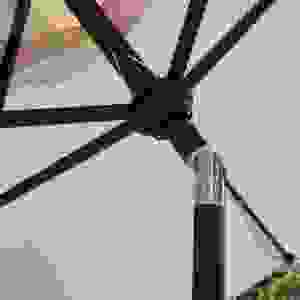 Parasol de jardin/terrasse 2,3 m à manivelle, structure entièrement en fer, couleur kaki, pour ensemble table et chaises, modèle DC-UM-226 Outdoor H - Product Image 4