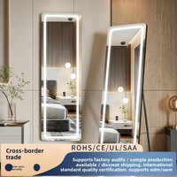 Cermin LED Pintar Model 003 Lampu Peredup Tiga Warna Bentuk Persegi Panjang Desain Minimalis Untuk Rumah Toko Pakaian Ruang Ganti