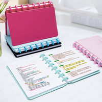 Agenda A5 B5 personnalisé de luxe en cuir PU sécurisé avec reliure à disques, plusieurs couleurs, avec ensemble de séparateurs, logo en relief, carnet de notes