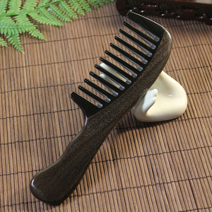 Horn Massage <b>Comb</b> <b>Wide</b> Teeth Wooden Handmade For Women Men Children Adults YH3-6 - Product Image 1