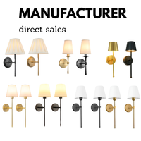 Lampe murale LED de style moderne pour la décoration intérieure, lampe de chambre à coucher, corps en fer, éclairage mural décoratif pour hôtel, vente en gros d'usine