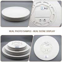 Plafonnier LED rond en matériau PP, grande puissance 32W/38W/48W, 3 températures de couleur et 3 niveaux de puissance modifiables par interrupteur, 165-265V, IP20