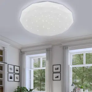 Luminária de teto moderna led céu estrelado, branco, nórdico, redonda, pequena, lâmpada de teto, para quarto, sala de estar, banheiro