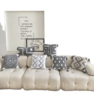 Fodere per <span class=keywords><strong>cuscini</strong></span> decorativi grigio tinta unita stampate in 3D stile nordico con design rimovibile e lavabile, tecniche di tessitura per uso alberghiero - Product Image 1