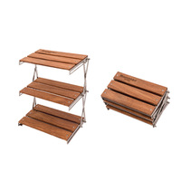 Étagère de rangement pliable multifonctionnelle à trois niveaux Mountainhiker pour le camping en plein air et les pique-niques