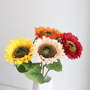 Retro Sunflower Artificial Flower Silk Flower 10cm-30cm <b>Wedding</b> Home Decor Photography <b>Props</b> - Product Image 1