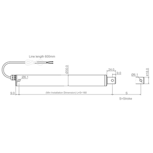 30mmDia 350N גבוהה מומנט 24V מפעיל ליניארי צינורי חשמלי מנוע לול דלת פתרון עמיד למים ו מנוע מפעיל - Product Image 3