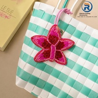 Gantungan Tas Manik Beras Buatan Tangan Warna Pink Baru Grosir, Gantungan Kunci Tas Warna-warni Dekoratif untuk Tas dan Gantungan Kunci