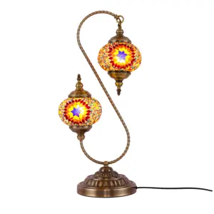 Turkish style Handmade Mosaic multicolor glass table lamp with mosaic Aromatherapy candle holder for home decoration
