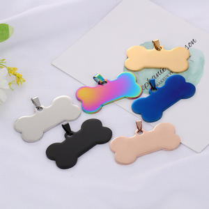 4种尺寸6种颜色抛光不锈钢骨形宠物ID标签骨狗标签 - Product Image 4