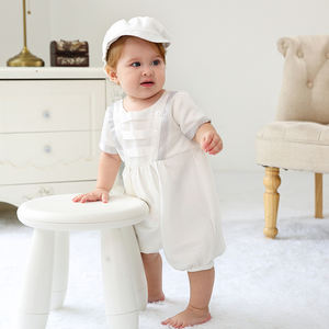 Ensemble avec chapeau, <span class=keywords><strong>robe</strong></span>, petite combinaison en tissu, baptême, bébé garçon - Product Image 6